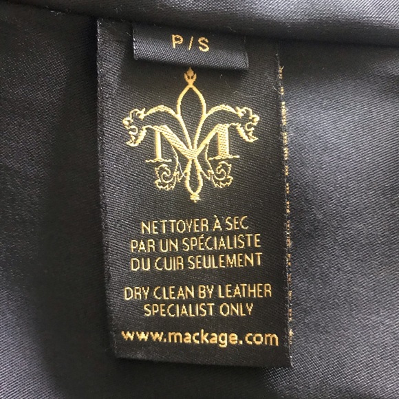 Black Mackage wool coat with leather belt and trims - Picture 3 of 5